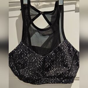 lululemon athletica Black with White Speckle Mesh-Back Tank Bra